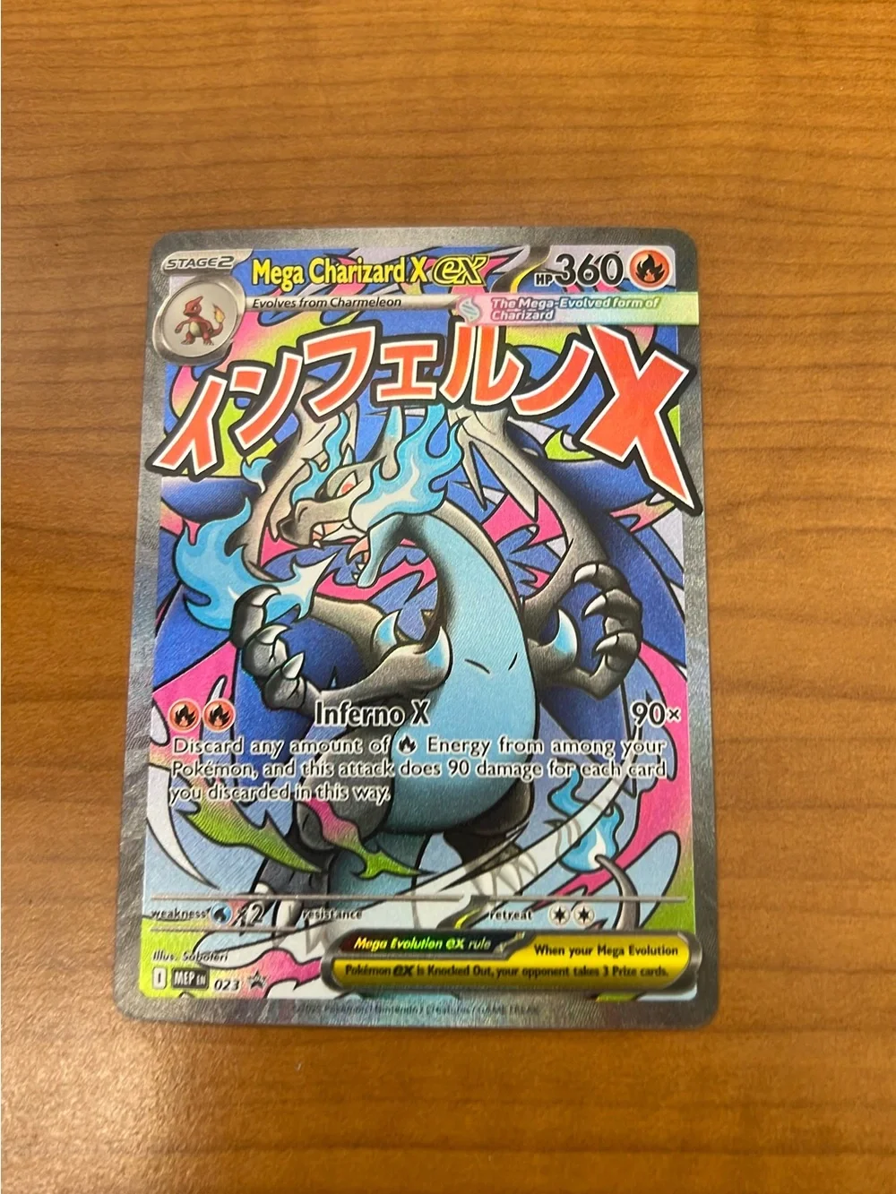 Pokemon Mega Charizard X EX Card - Blue, Black, Pink